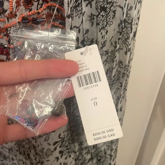 NWT Anthropologie Gisella beaded tunic dress size 0 - Picture 10 of 13